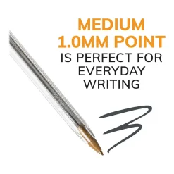 Pens|BIC Cristal Xtra Smooth Ballpoint Pen, Medium Point, Black Ink, 500/Pack (MS500E-BLK)