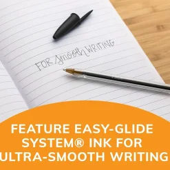 Pens|BIC Cristal Xtra Smooth Ballpoint Pen, Medium Point, Black Ink, 24/Box, 6 Boxes/Pack (MS144E-BLK)