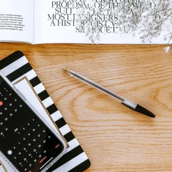 Pens|BIC Cristal Xtra Smooth Ballpoint Pen, Medium Point, Black Ink, 24/Box, 6 Boxes/Pack (MS144E-BLK)