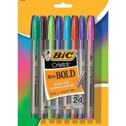 Pens|BIC Cristal Xtra-Bold Ballpoint Pens, Bold Point, 1.6mm, Assorted Ink, Bulk/Pack (MSBAPP241-AST)