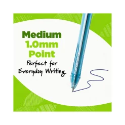 Pens|BIC ECOlutions Retractable Gel Pen, Medium Point, 1.0 mm, Blue Ink, 12/Pack (RGLE11-BLU)