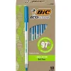 Pens|BIC Ecolutions Round Stic Ballpoint Pens, Medium Point, Blue Ink, 50/Pack (GSME509-BLU)