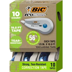 Correction & White-Out|BIC Ecolutions Wite-Out Brand Correction Tape, White, 10/Pack (WOET10-WHI)