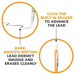 Pencils|BIC Mechanical Pencils, Assorted Sizes, #2 Lead, 60/Pack (WX7TG026-BLK)