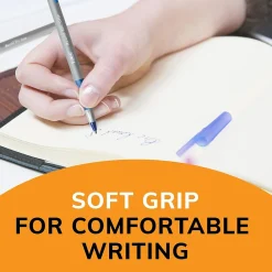 Pens|BIC Round Stic Grip Xtra Comfort Ballpoint Pen, Medium Point, Blue Ink, 24/Box, 6 Boxes/Pack (GSMG144E-BLU)