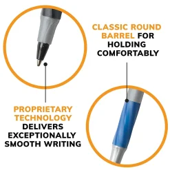 Pens|BIC Round Stic Grip Xtra Comfort Ballpoint Pen, Medium Point, Blue Ink, 24/Box, 6 Boxes/Pack (GSMG144E-BLU)