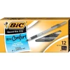 Pens|BIC Round Stic Grip Xtra Comfort Ballpoint Pens, Fine Point, 0.8mm, Black Ink, Dozen (13902)