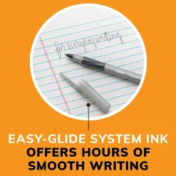 Pens|BIC Round Stic Grip Xtra Comfort Ballpoint Pens, Fine Point, 0.8mm, Black Ink, Dozen (13902)