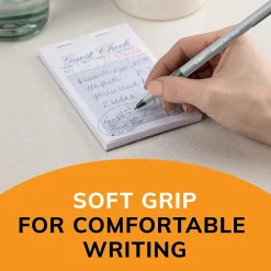 Pens|BIC Round Stic Grip Xtra Comfort Ballpoint Pens, Fine Point, 0.8mm, Black Ink, Dozen (13902)