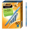 Pens|BIC Round Stic Xtra Life Ballpoint Pens, Medium Point, 1.0mm, Blue Ink, 60/Pack (GSM609BE)