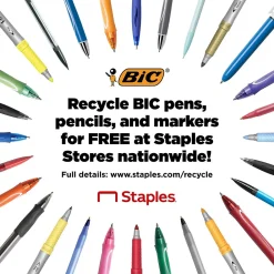 Pens|BIC Soft Feel Retractable Ballpoint Pen, Medium Point, Black Ink, 36/Pack (SCSM361BLK)