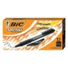 Pens|BIC Soft Feel Retractable Ballpoint Pens, Fine Point, 0.8mm, Black Ink, Dozen (12346/SCSF11BK)