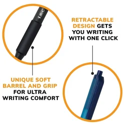 Pens|BIC Soft Feel Retractable Ballpoint Pens, Fine Point, 0.8mm, Black Ink, Dozen (12346/SCSF11BK)