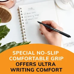 Pens|BIC Soft Feel Retractable Ballpoint Pens, Fine Point, 0.8mm, Black Ink, Dozen (12346/SCSF11BK)