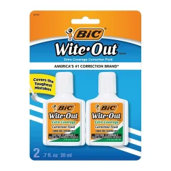 Correction & White-Out|BIC Wite-Out Extra Cover Correction Fluid, 20 ml., 2/Pack (WOFECP24-A-WHI)