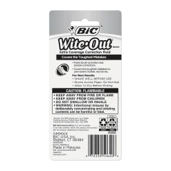 Correction & White-Out|BIC Wite-Out Extra Coverage Correction Fluid, 20 ml., White (50624/WOFEC12)