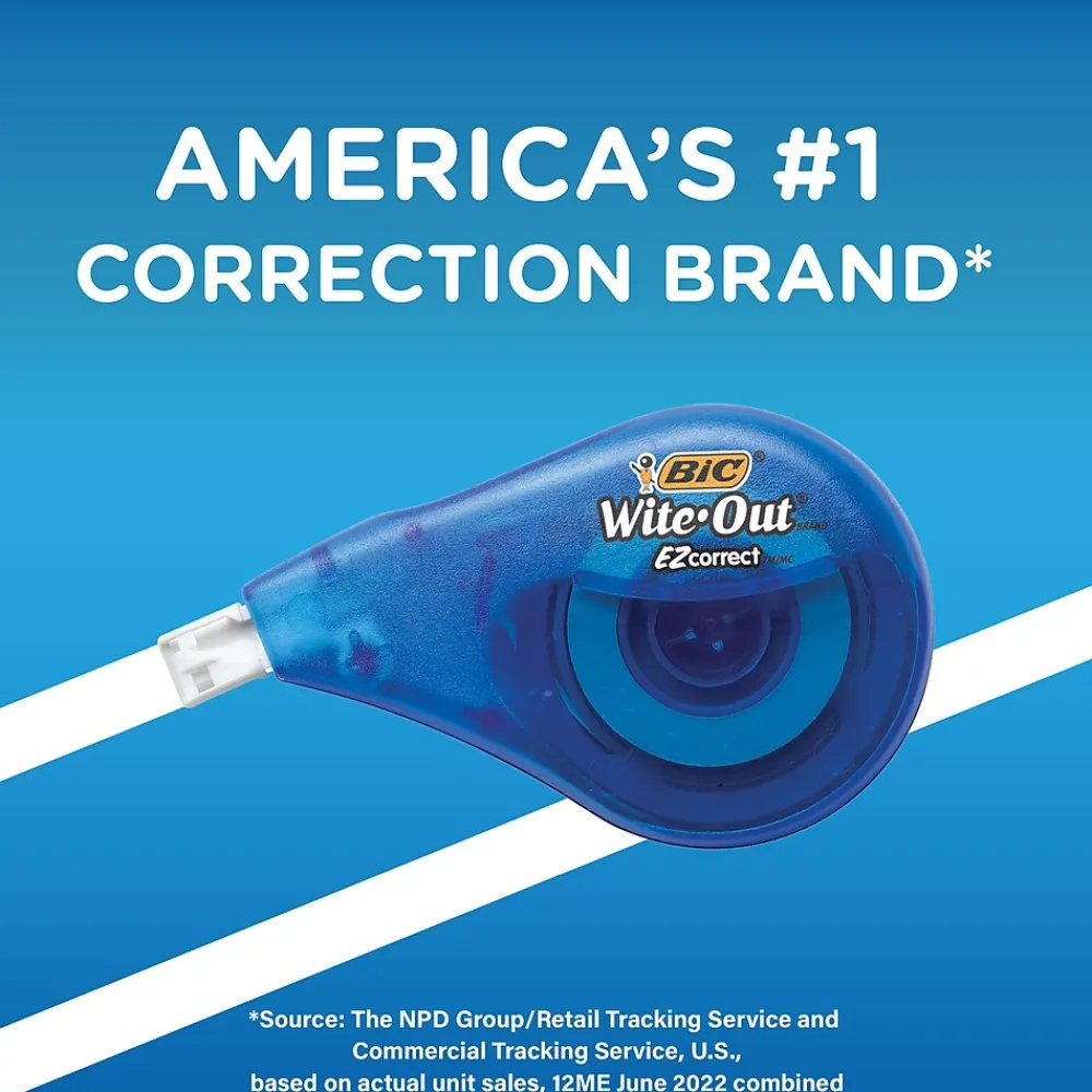 Correction & White-Out|BIC Wite-Out EZ Correct Correction Tape, White, 36/Carton (50592)