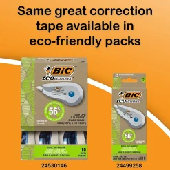 Correction & White-Out|BIC Wite-Out EZ Correct Correction Tape, White, 2/Pack (50592)