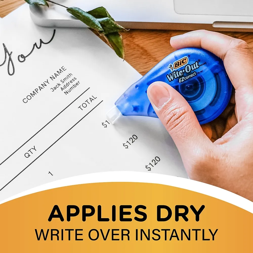 Correction & White-Out|BIC Wite-Out EZ Correct Correction Tape, White, 2/Pack (50592)