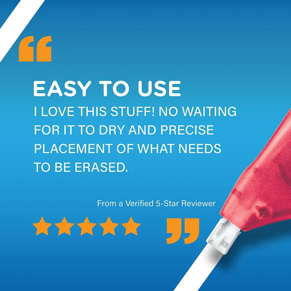 Correction & White-Out|BIC Wite-Out EZ Correct Correction Tape, White, 2/Pack (50592)