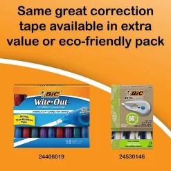 Correction & White-Out|BIC Wite-Out EZ Correct Correction Tape, White, 10/Pack (50790)
