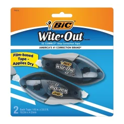 Correction & White-Out|BIC Wite-Out EZ Grip Correction Tape, White, 2/Pack (WOECGP21)