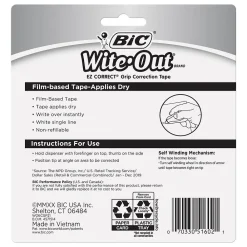 Correction & White-Out|BIC Wite-Out EZ Grip Correction Tape, White, 2/Pack (WOECGP21)