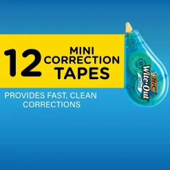 Correction & White-Out|BIC Wite-Out Mini Correction Tape, White, Dozen (WOTM11-WHI)