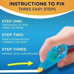 Correction & White-Out|BIC Wite-Out Mini Correction Tape, White, 6/Pack (WOTMP61-WHI)