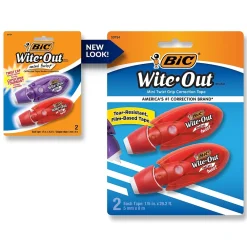 Correction & White-Out|BIC Wite-Out Mini Correction Tape, White, 2/Pack (50754)