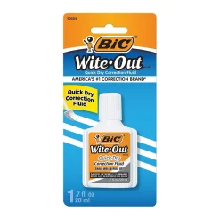 Correction & White-Out|BIC Wite-Out Quick Dry Correction Fluid, 20 ml., White (50605/WOFQD12)