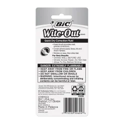 Correction & White-Out|BIC Wite-Out Quick Dry Correction Fluid, 20 ml., White (50605/WOFQD12)