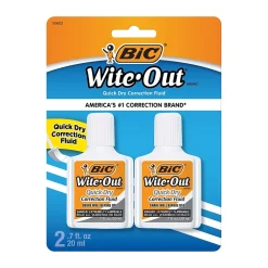 Correction & White-Out|BIC Wite-Out Quick Dry Correction Fluid, 20 ml., White, 2/Pack (WOFQDP24-A-WHI)