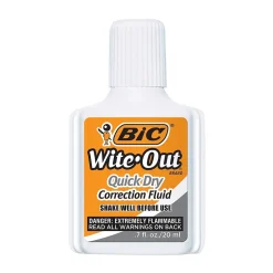 Correction & White-Out|BIC Wite-Out Quick Dry Correction Fluid, 20 ml., White, 2/Pack (WOFQDP24-A-WHI)