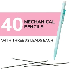 Pencils|BIC Xtra Smooth Mechanical Pencils, 0.7mm, #2 Medium Lead, 40/Pack (MP40TX-BLK)