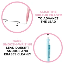 Pencils|BIC Xtra Smooth Pastel Edition Mechanical Pencil, 0.7mm, #2 Medium Lead (MPNP24-BLK)