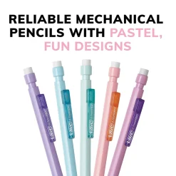 Pencils|BIC Xtra Smooth Pastel Edition Mechanical Pencil, 0.7mm, #2 Medium Lead (MPNP24-BLK)