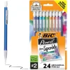 Pencils|BIC Xtra Sparkle Mechanical Pencils, 0.7mm, #2 Hard Lead, 24/Pack (MPLP241-BLK)