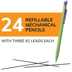 Pencils|BIC Xtra Strong Mechanical Pencils, 0.9mm, #2 Hard Lead, 24/Pack (MPLWP241-BLK)