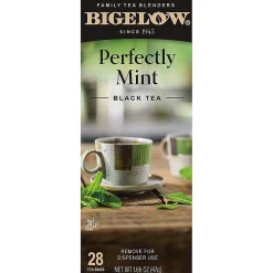 Bigelow ® Perfectly Mint®, Mint Flavored Black Tea, 28 Tea Bags/Box (RCB003441)