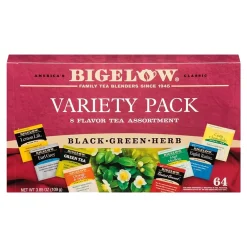 Bigelow Variety Pack Assorted Tea Bags, 64/Box (10568)