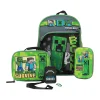 Bioworld Kids' 6-Piece Minecraft Backpack Set, Medium, Green/Black (B1Y68B6MNCSB00)