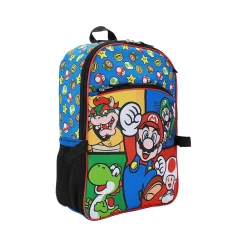 Bioworld Kids' 5-Piece Super Mario Backpack Set, Medium, Multicolor (B1B1MKLSMBSB00)