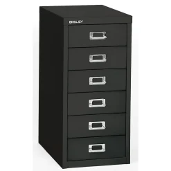 File Cabinets*Bisley ® 6-Drawer Steel Vertical File Cabinet, Black, Letter/A4 (MD6-BK)