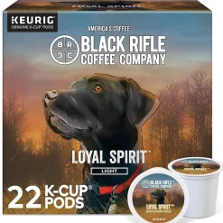 Black Rifle Coffee Company Loyal Spirit Coffee Keurig® K-Cup® Pods, Light Roast, 22/Box (5000384046)