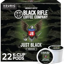 Black Rifle Coffee Company Just Black Coffee Keurig® K-Cup® Pods, Medium Roast, 22/Box (5000384042)