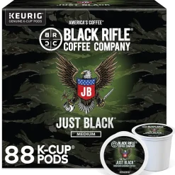 Black Rifle Coffee Company Just Black Coffee Keurig® K-Cup® Pods, Medium Roast, 88/Carton (5000384043CT)