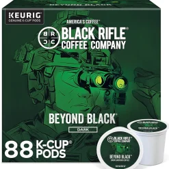 Black Rifle Coffee Company Beyond Black Coffee Keurig® K-Cup® Pods, Dark Roast, 88/Carton (5000384045CT)