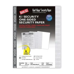 Security & Carbon*Blanks USA Kan't Kopy 8.5" x 11" Security Paper, 60 lbs., Gray, 250 Sheets/Pack (KK12A1VGYNB)