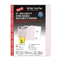 Security & Carbon*Blanks USA Kan't Kopy 8.5" x 11" Security Paper, 60 lbs., Red, 250 Sheets/Pack (KK12A1VRE)